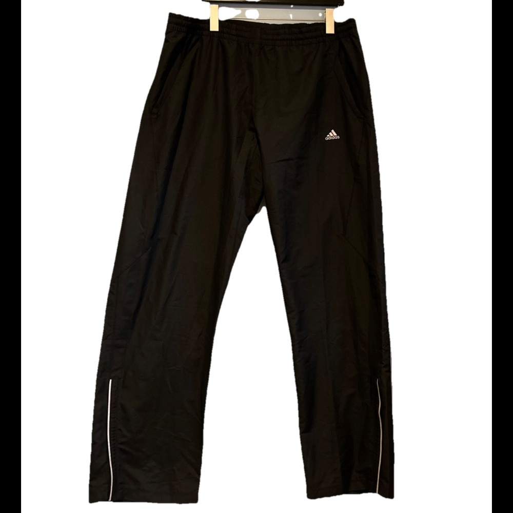 Adidas Men Activewear Pant XL Black Track Windbreaker Leg Zip Formotion pockets